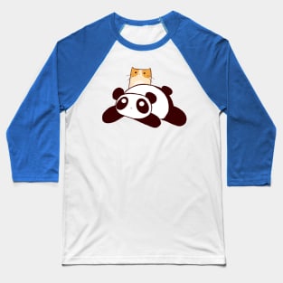 Panda and Tabby Cat Baseball T-Shirt